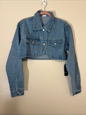 West of Melrose Cropped Blue Denim Jean Jacket